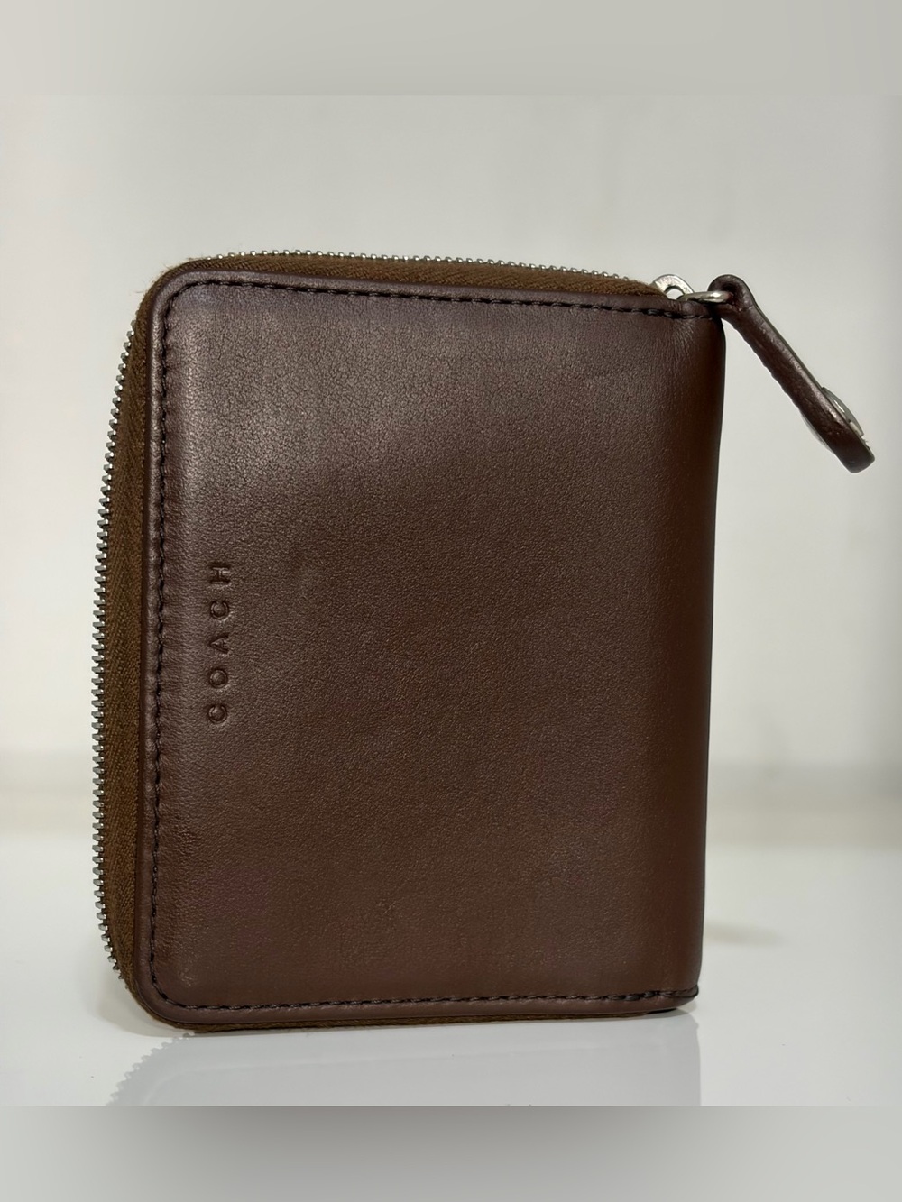 Vintage Coach Glove Tanned Chocolate Leather Zip-Around Wallet & Coin Purse - Picture 12 of 16